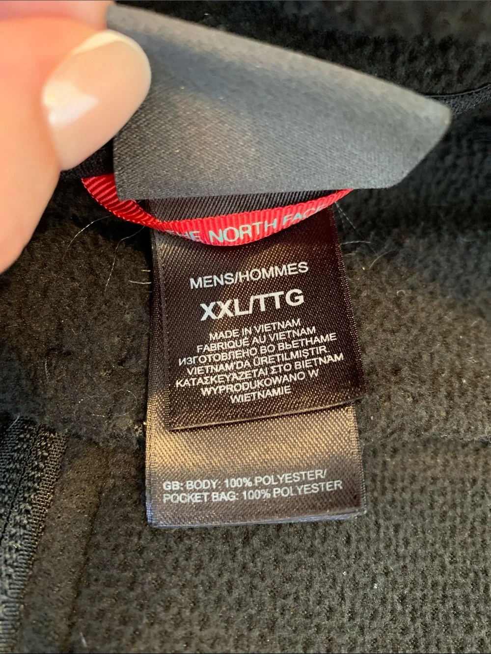 The North Face Men’s XXL Black Lightweight Full-Zip Stand Collar Fleece Jacket